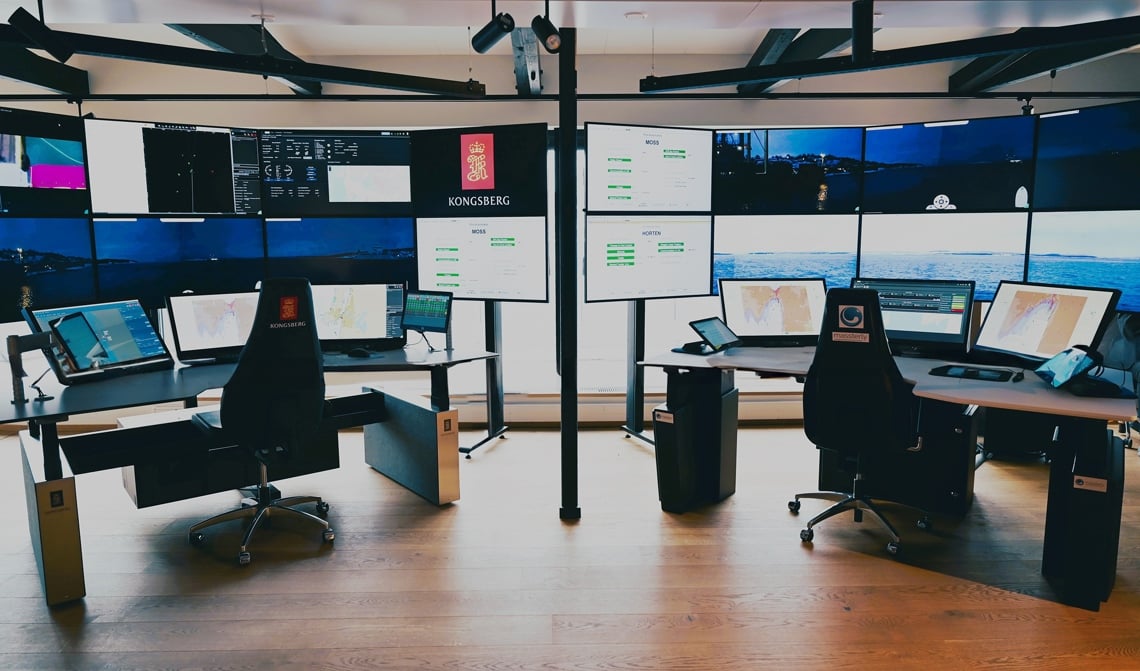 A view of the remote operations centre with computers and desks