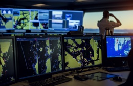 Control room of a ship - maritime surveillance