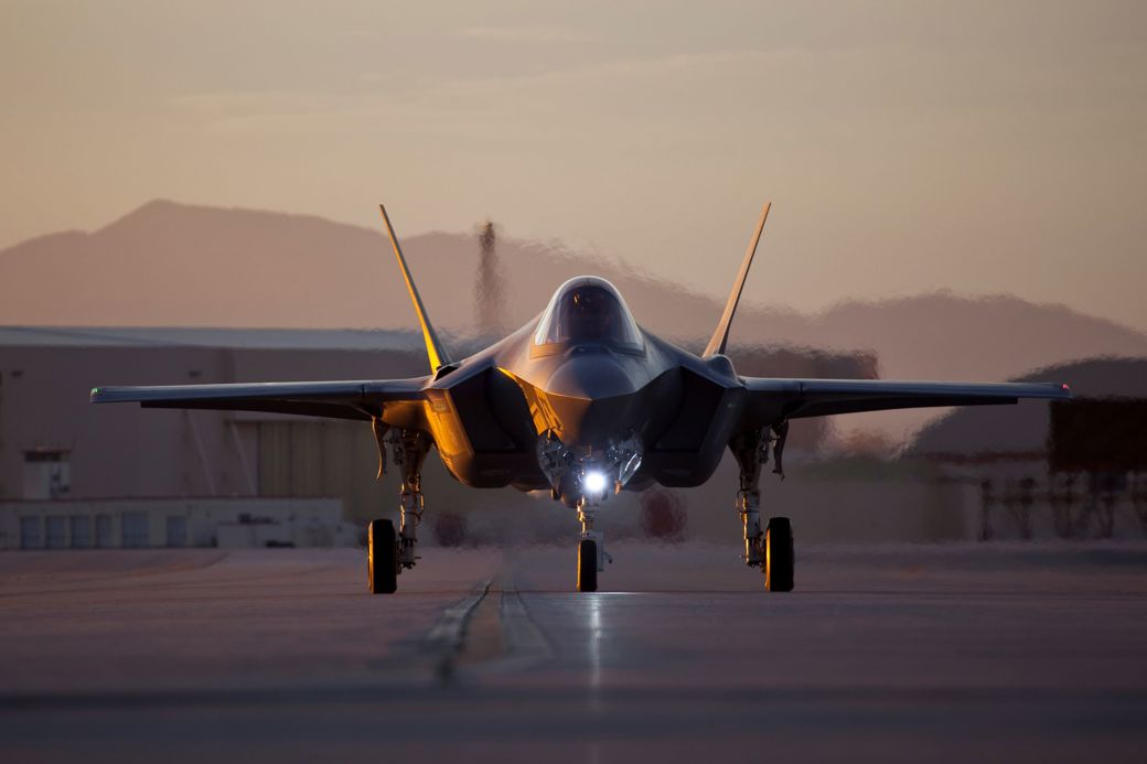 F-35 Joint Strike Fighter on landing strip