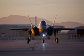 F-35 Joint Strike Fighter on landing strip