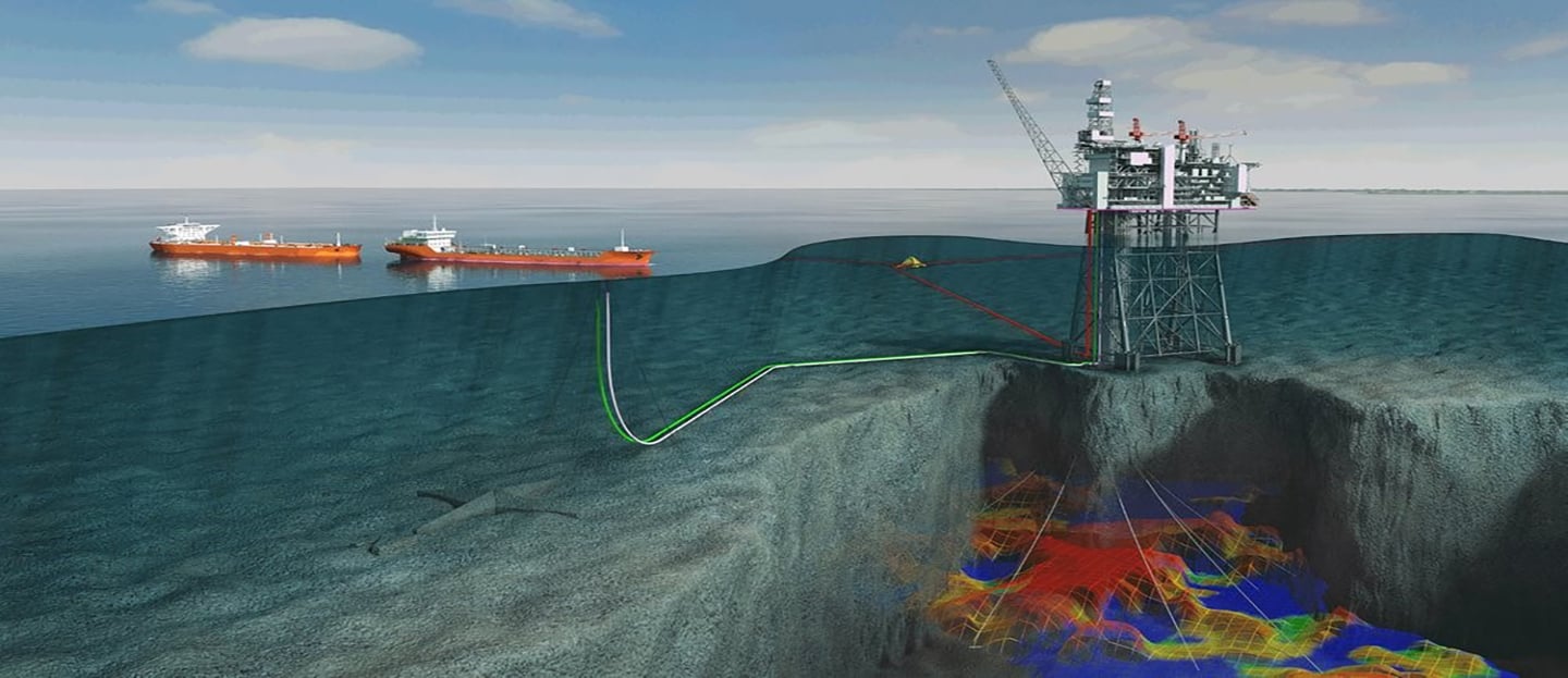 Нефтегазовая платформа «Тролль-а», Норвегия. Глубоководное бурение. Нефтяная платформа под водой. Морские буровые платформы. Скважина на море